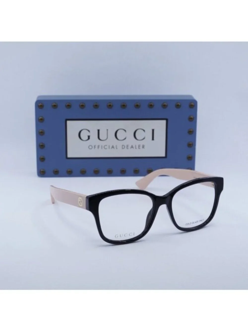 Gucci GG1340O 007 Square Eyeglasses - Shiny Black/Pink 54mm